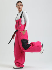 GSOU SNOW Petos de snowboard para mujer Petos de esquí súper holgados Pantalones de nieve sueltos Monos impermeables con aislamiento para invierno