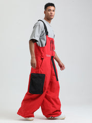 GSOU SNOW - Petos de snowboard para hombre, petos de esquí muy holgados, pantalones de nieve holgados, monos impermeables con aislamiento para invierno