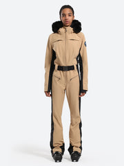 Gsou Snow Women's Classic Faux Fur One Piece Ski Suit