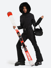 Over Ski Damen-Skianzug aus Kunstpelz, einteilig 