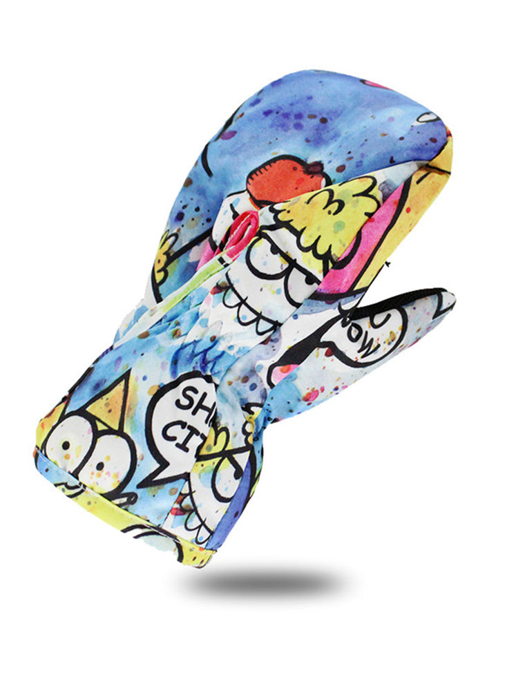 Gsou Snow Kid's Cartoon Waterproof Winter Ski Gloves