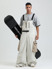 GSOU SNOW - Petos de snowboard para hombre, petos de esquí muy holgados, pantalones de nieve holgados, monos impermeables con aislamiento para invierno