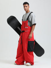 GSOU SNOW - Petos de snowboard para hombre, petos de esquí muy holgados, pantalones de nieve holgados, monos impermeables con aislamiento para invierno