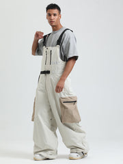 GSOU SNOW - Petos de snowboard para hombre, petos de esquí muy holgados, pantalones de nieve holgados, monos impermeables con aislamiento para invierno