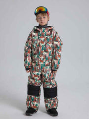 Girl & Boy's Animal World One Piece Snowsuits