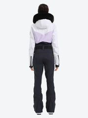Gsou Snow Women's Faux Fur One Piece Ski Suit