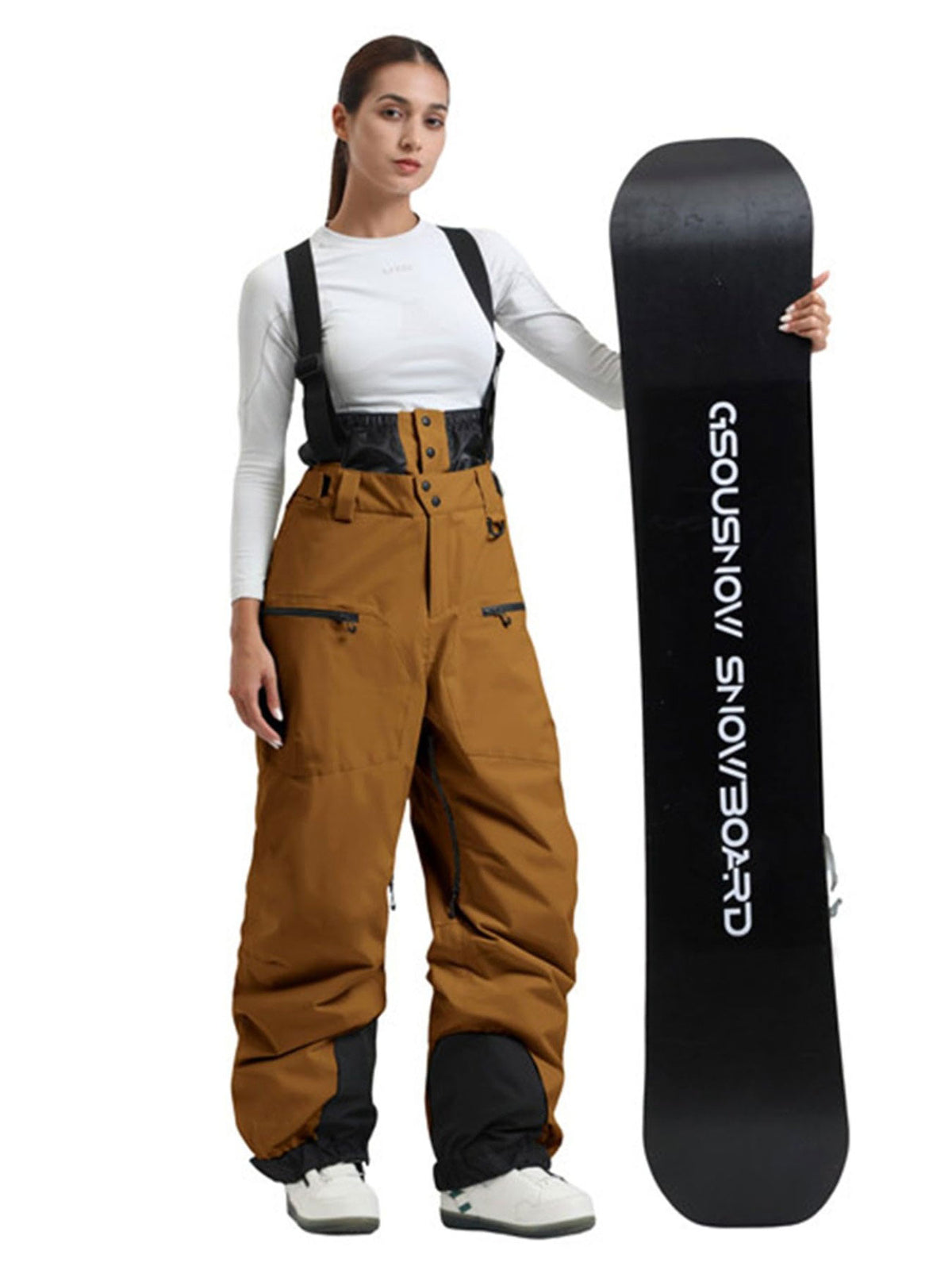 Pantalones con tirantes para nieve Gsou Snow Durable Mountain Pro All Function Cargo para mujer