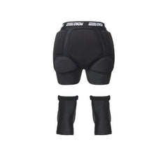 Gsou Snow Adult Black Ski Snowboard Protective Gear Shorts And Knee Pads Set