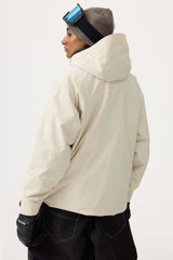Women's Army Green Face Vented Multi-pocket Fully Waterproof Snow Jacket