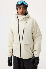 Women's Army Green Face Vented Multi-pocket Fully Waterproof Snow Jacket