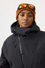 Women's Army Green Face Vented Multi-pocket Fully Waterproof Snow Jacket