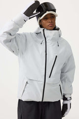 Women's Army Green Face Vented Multi-pocket Fully Waterproof Snow Jacket