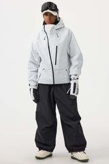 Women's Army Green Face Vented Multi-pocket Fully Waterproof Snow Jacket