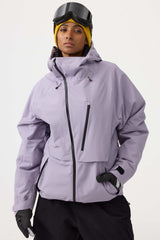 Women's Army Green Face Vented Multi-pocket Fully Waterproof Snow Jacket