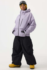 Women's Army Green Face Vented Multi-pocket Fully Waterproof Snow Jacket