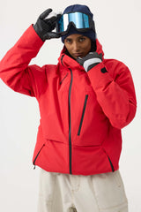Women's Army Green Face Vented Multi-pocket Fully Waterproof Snow Jacket