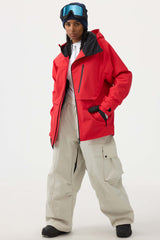 Women's Army Green Face Vented Multi-pocket Fully Waterproof Snow Jacket