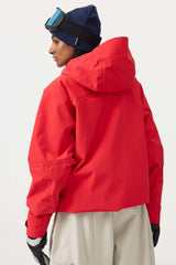Women's Army Green Face Vented Multi-pocket Fully Waterproof Snow Jacket