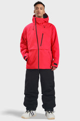 Chaqueta de nieve negra para hombre, totalmente impermeable, con múltiples bolsillos y ventilación