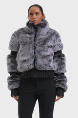 Elegant Women's Red Faux Fur Slim Fit Ski Jacket