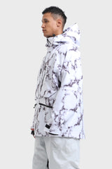 Men's Off White Multifunctional Waterproof Insulated Snow Jacket