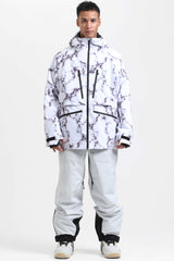 Men's Off White Multifunctional Waterproof Insulated Snow Jacket