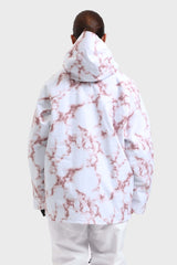 Women's Marble Pattern Multifunctional Waterproof Insulated Snow Jacket