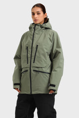 Women's Marble Pattern Multifunctional Waterproof Insulated Snow Jacket