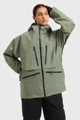 Women's Marble Pattern Multifunctional Waterproof Insulated Snow Jacket