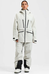 Women's Marble Pattern Multifunctional Waterproof Insulated Snow Jacket