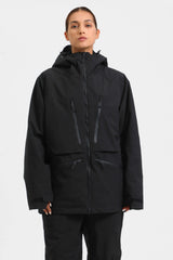 Women's Marble Pattern Multifunctional Waterproof Insulated Snow Jacket