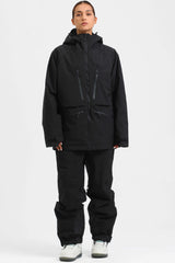 Women's Marble Pattern Multifunctional Waterproof Insulated Snow Jacket
