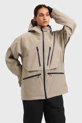 Women's Marble Pattern Multifunctional Waterproof Insulated Snow Jacket