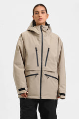 Women's Marble Pattern Multifunctional Waterproof Insulated Snow Jacket