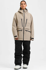 Women's Marble Pattern Multifunctional Waterproof Insulated Snow Jacket