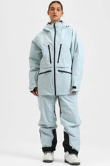 Women's Marble Pattern Multifunctional Waterproof Insulated Snow Jacket