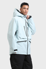 Men's Off White Multifunctional Waterproof Insulated Snow Jacket