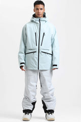 Men's Off White Multifunctional Waterproof Insulated Snow Jacket