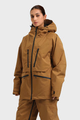 Women's Marble Pattern Multifunctional Waterproof Insulated Snow Jacket