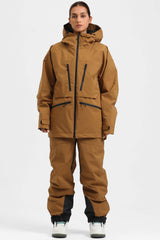 Women's Marble Pattern Multifunctional Waterproof Insulated Snow Jacket