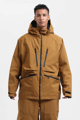 Men's Off White Multifunctional Waterproof Insulated Snow Jacket