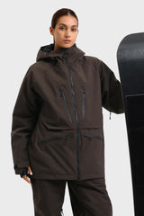 Women's Marble Pattern Multifunctional Waterproof Insulated Snow Jacket