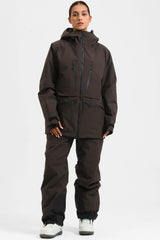 Women's Marble Pattern Multifunctional Waterproof Insulated Snow Jacket