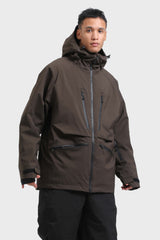 Men's Off White Multifunctional Waterproof Insulated Snow Jacket