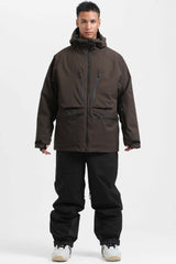 Men's Off White Multifunctional Waterproof Insulated Snow Jacket
