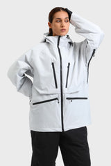Women's Marble Pattern Multifunctional Waterproof Insulated Snow Jacket