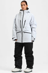 Women's Marble Pattern Multifunctional Waterproof Insulated Snow Jacket