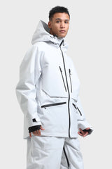 Men's Off White Multifunctional Waterproof Insulated Snow Jacket