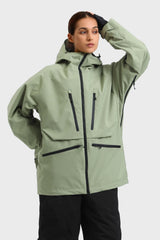 Women's Marble Pattern Multifunctional Waterproof Insulated Snow Jacket