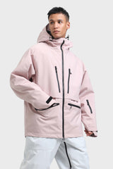 Men's Off White Multifunctional Waterproof Insulated Snow Jacket